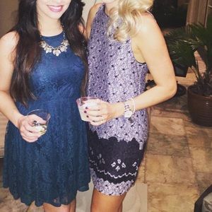 Jella Couture Black/White Dress w/Lace Look